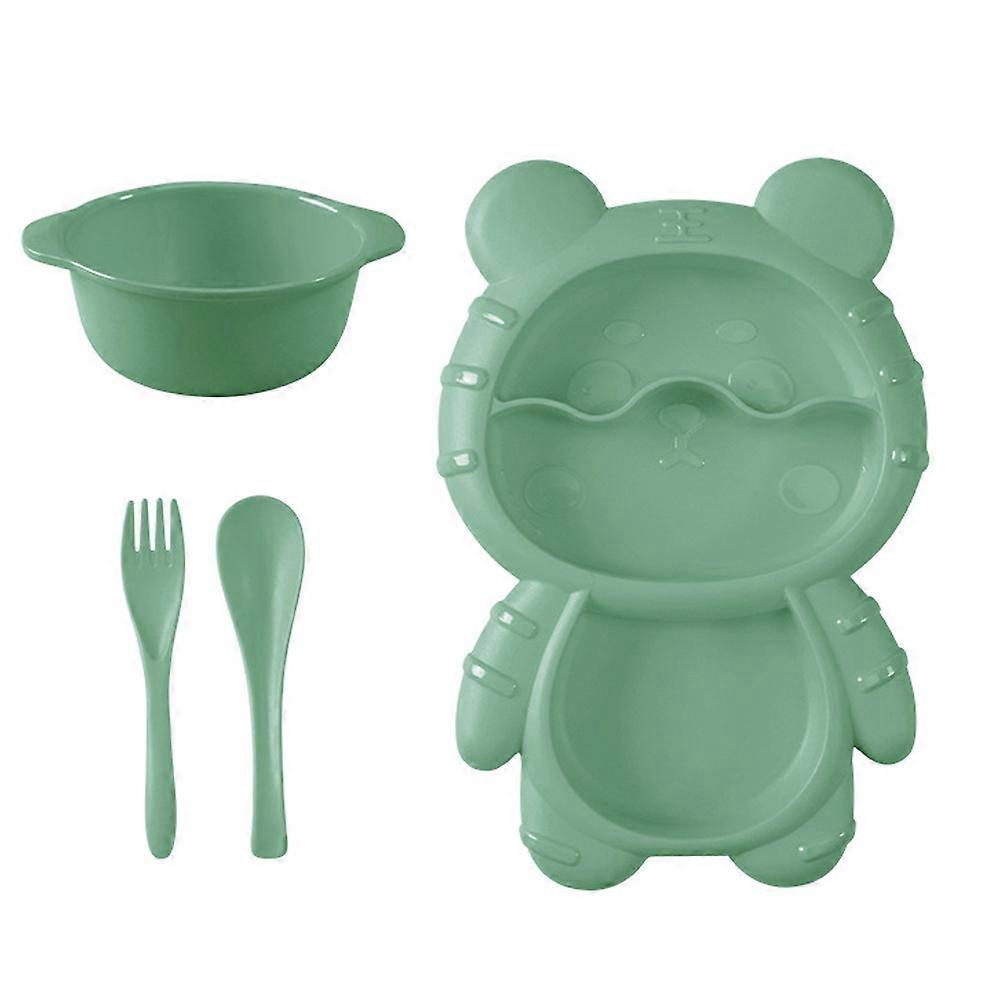Meal Set, Portion Control Divided Plate with Fork and Spoon for Kids