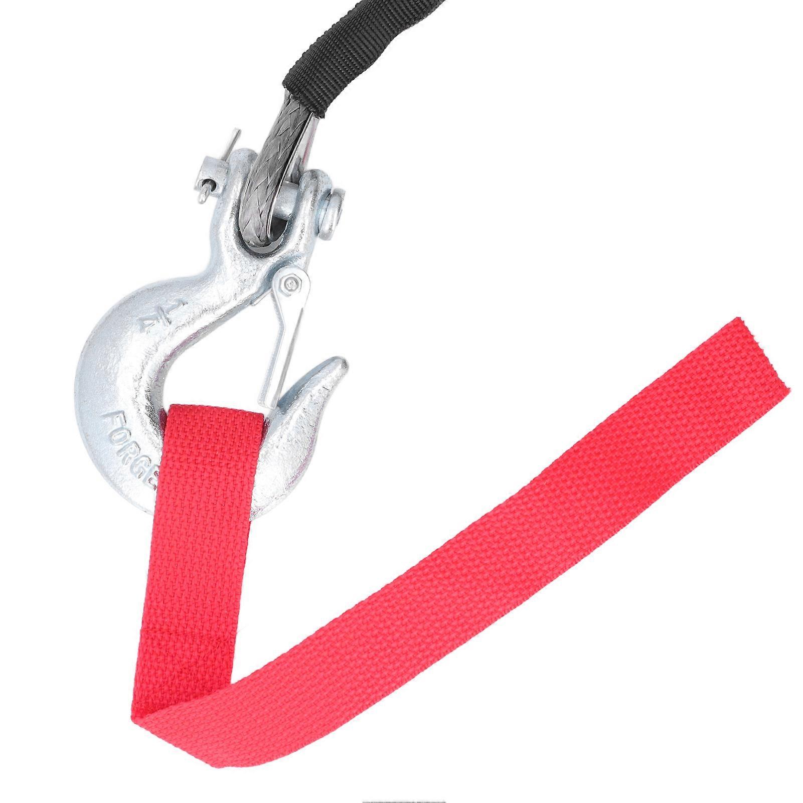 Winch Rope Kit with Spring Clevis Sling Hook Rubber Stopper 4400lbs Loading Wear Resistant Universal