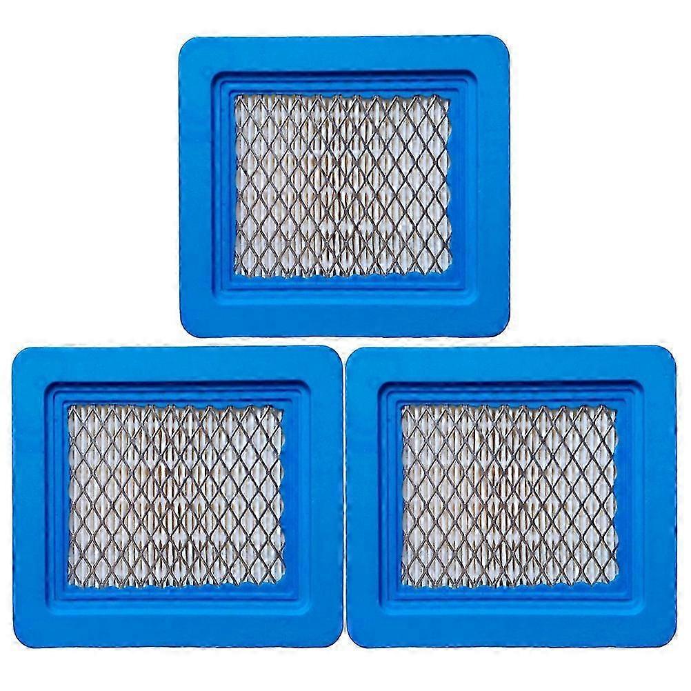 3PCS Square Mower Air Filter Replacement Machine Filter Accessories Supplies Compatible for Stratton Lawn Mower (Blue)