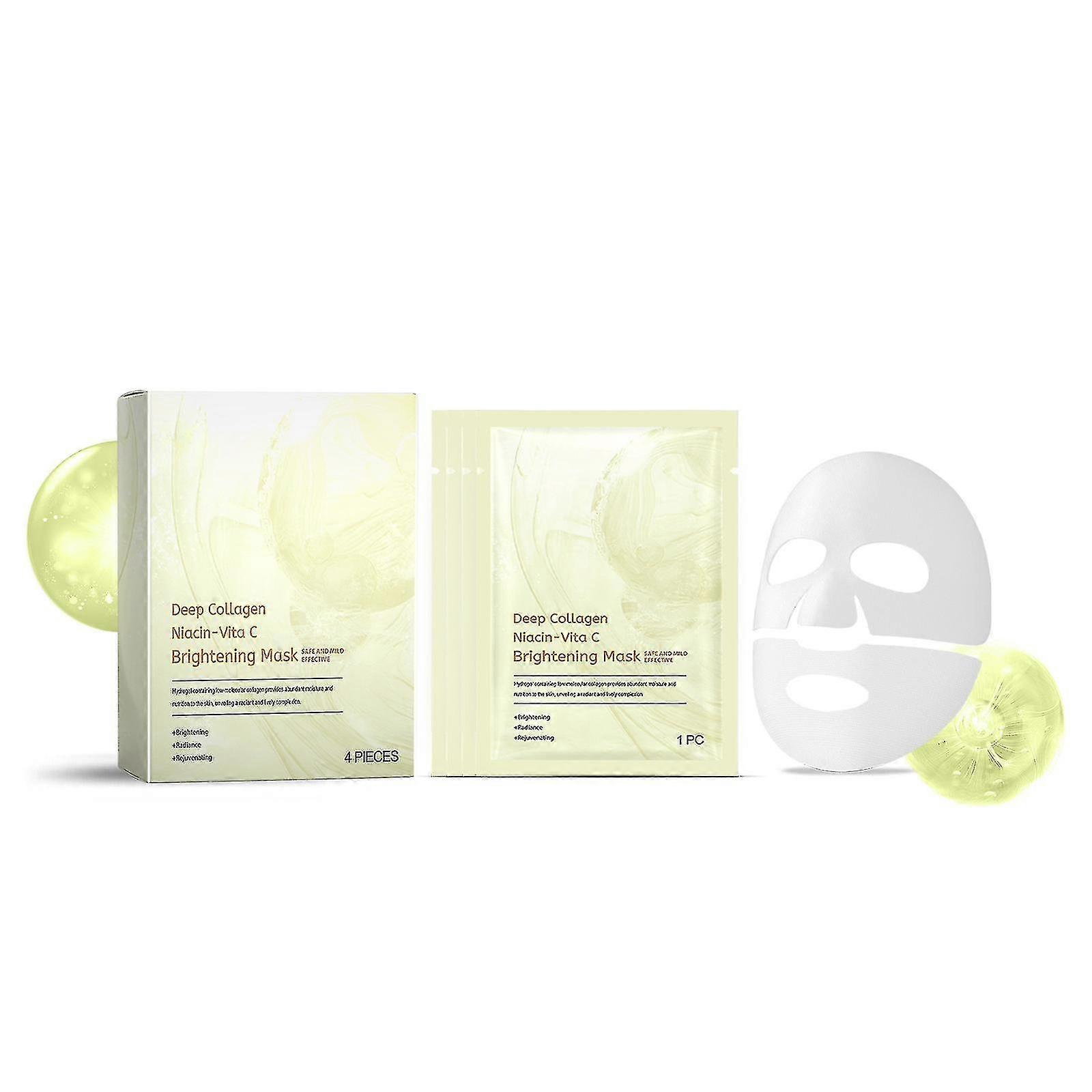 Deep Collagen Niacin Vita C Brightening Mask Face Facial Hydrogel Masks