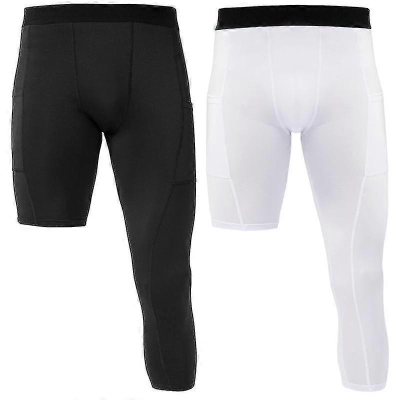 Män Ett ben Tight Byxor 3/4 Leggings Atletisk underställ Basket underkläder för män
