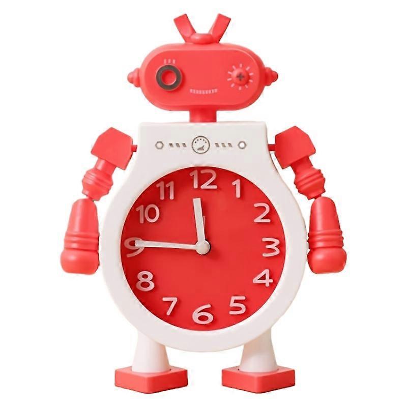 Creative Couple Robot Alarm Clock Scan Second Movement Cartoon Clock Personalized Battery Desk Clock
