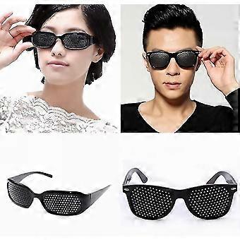 4 Pieces Of Grid Glasses / Hole Glasses For Eye Training And Relaxation, Grid Glasses 2 Black Full Holes, 2 Black Sport Full Holes-zong