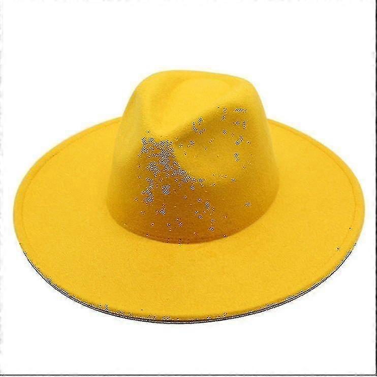 Varm vinter klassisk bred rand Fedora Hat Sort hvid uld hatte mænd kvinder knuses Vinter Hat