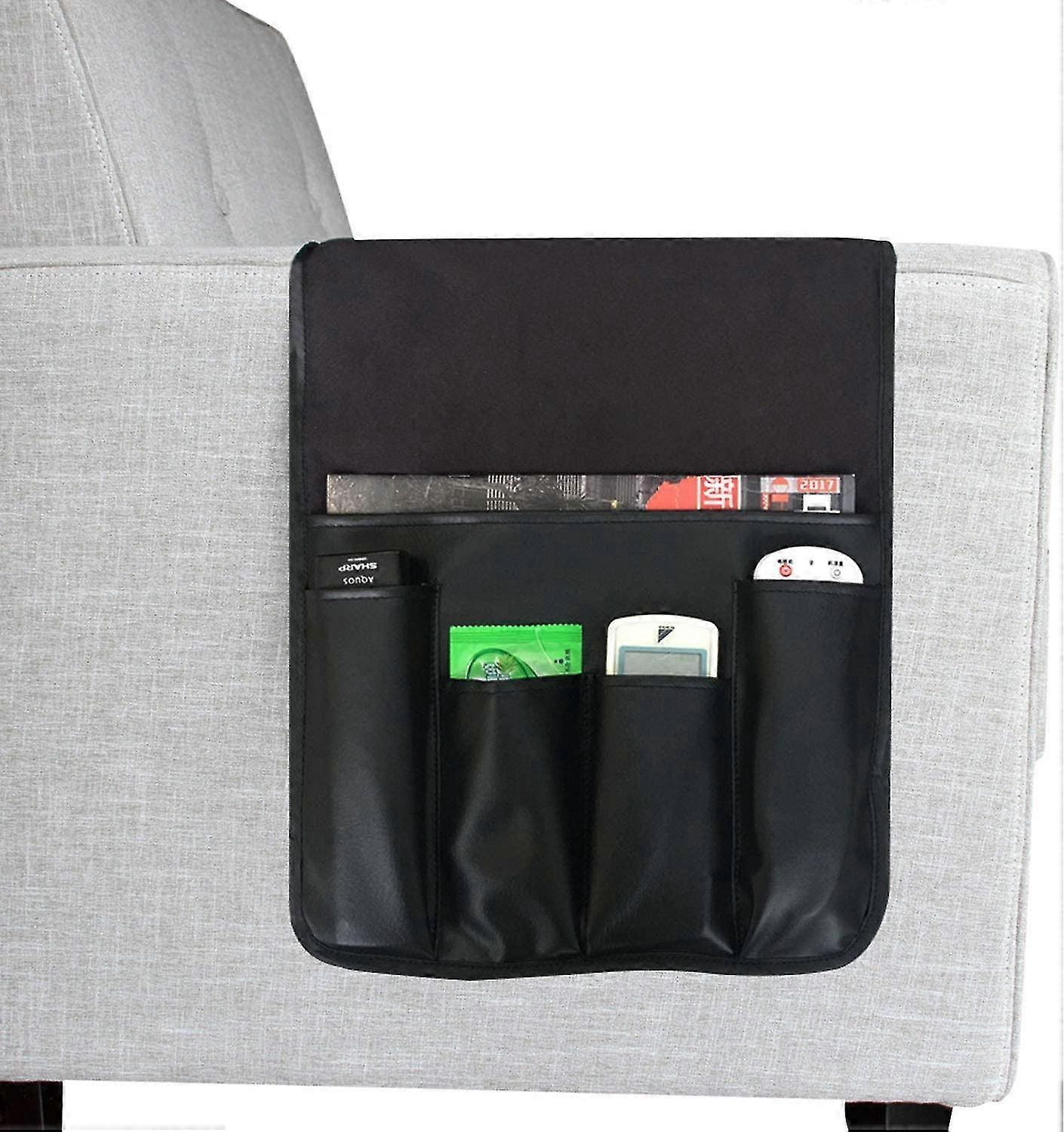 Copertura Antiscivolo Cotone Lino Organizzatore Da Bracciolo Per Divano - Tasca Portaoggetti Antiscivolo In Cotone E Lino Borsa Bracciolo Divano