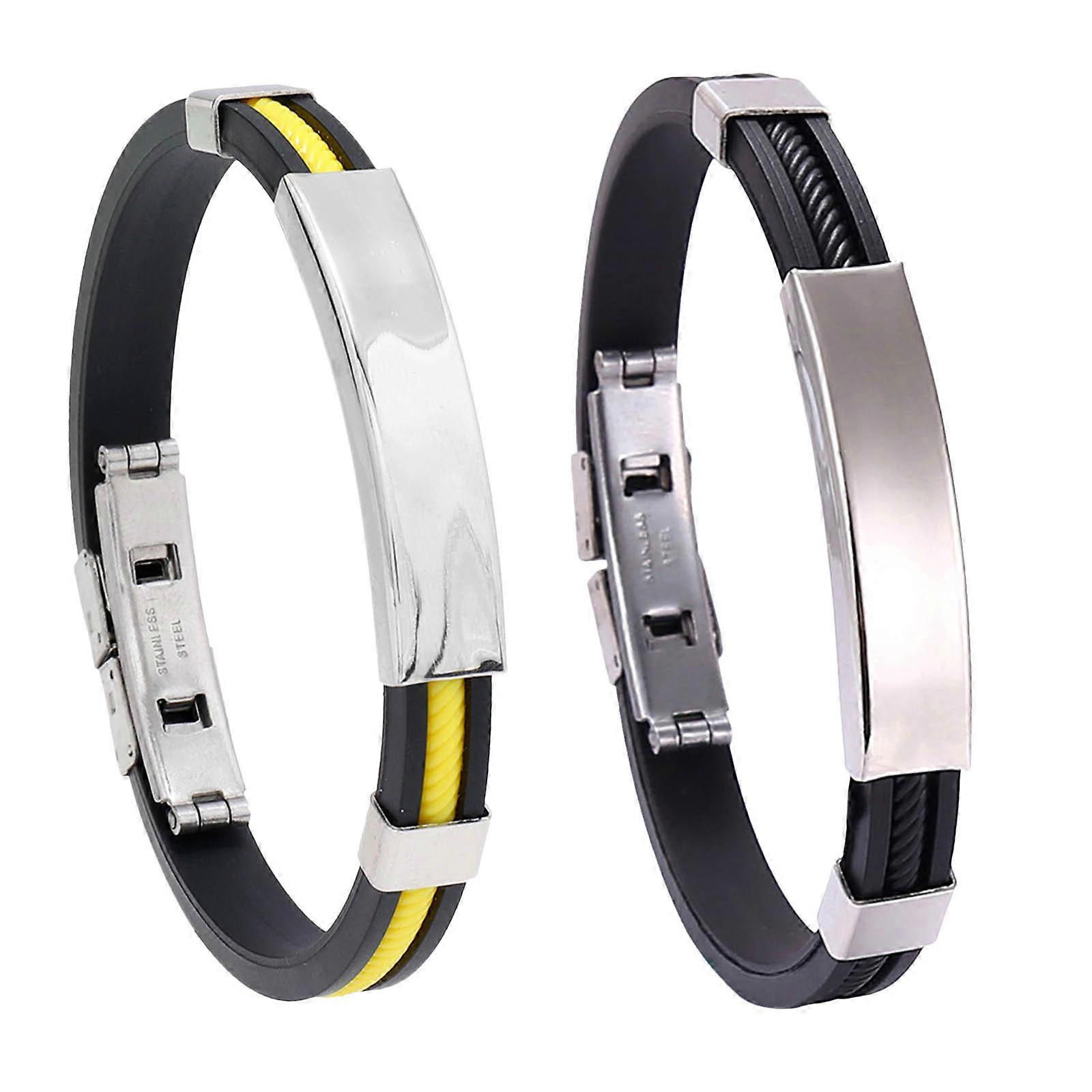 Bronntanais Shlintila 2Pc Titanium Bracelet Titanium Bracelet , Titanium Bracelet, Bracelet For Men An Women