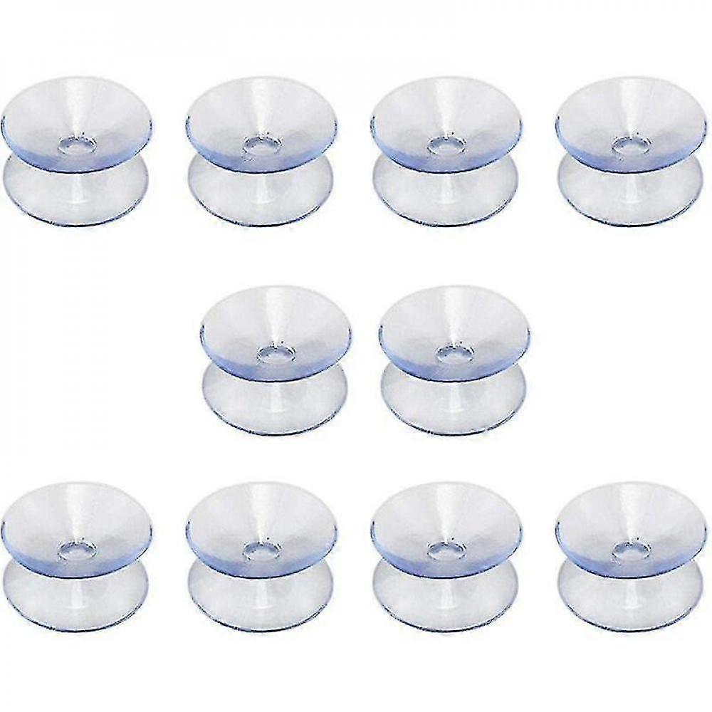 Double-sided Suction Cups Compatible With Glass Table Tops, 10 Pack Hookless Suction Cups For Double-sided Non-slip Glass Mirror(20mm) QNQ