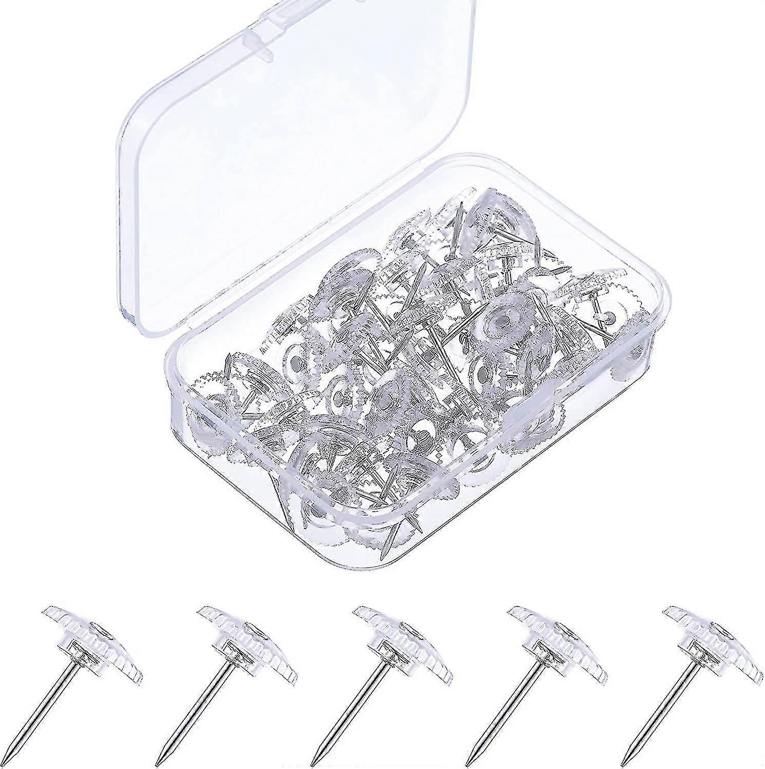 Spinacze do papieru i spinacze Push Pins Set And Holder, Non-skid Map Tacks Thumbtacks Clips Kits With Container For Office School Home Desk Supplies - 
