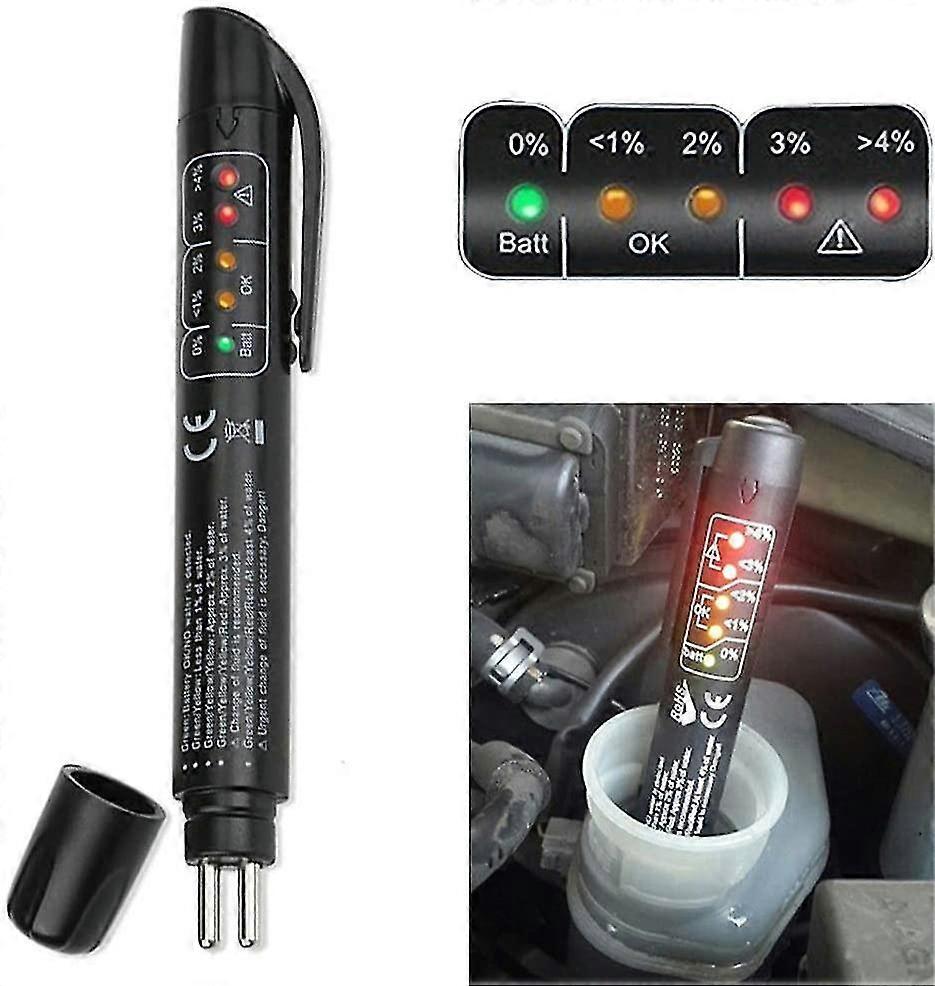Brake Fluid Tester Detector, 5 Led Auto Diagnostic Brake Tester
