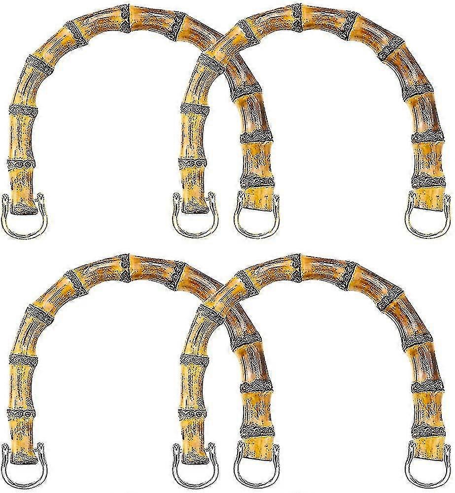 4-pack bambu handtag, väskhandtag bambu handtag handtag för väska