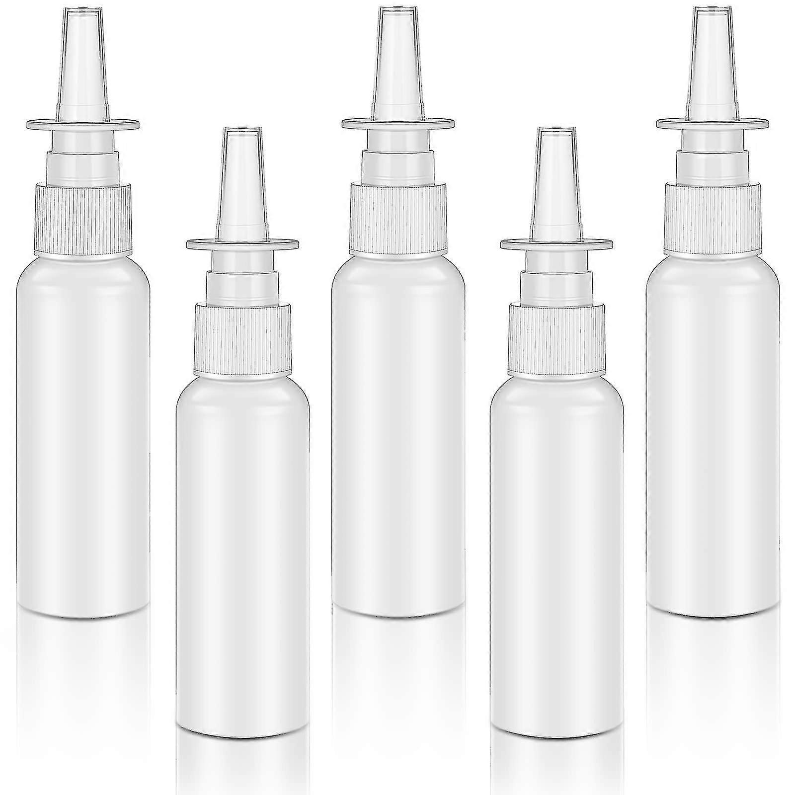 5pcs 15ml Refillable Plastic Nasal Spray Bottle With Fine Mist Sprayer