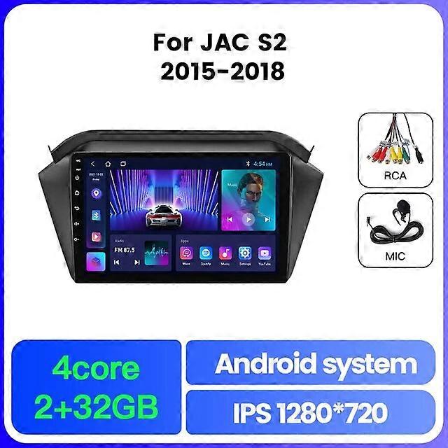 For JAC S2 T40 2015 - 2018 Android 13 Multimedia Video Player Navigation Car Auto Radio Stereo Audio Wireless Carplay Autoradio