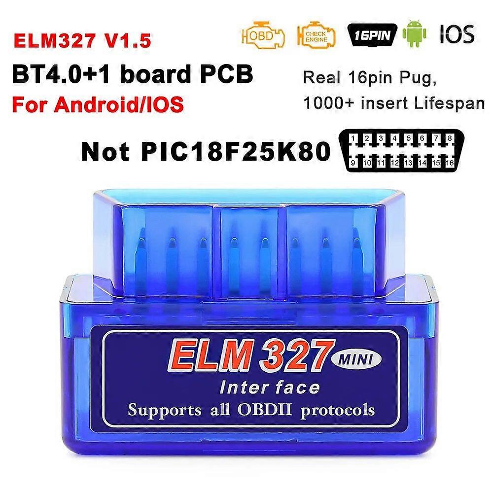 For Android/IOS ELM327 V1.5 Bluetooth 4.0 OBD2 Scanner Auto Car Diagnostic Tools ODB2 Scan OBD 2 Code Reader ELM 327 V 1 5