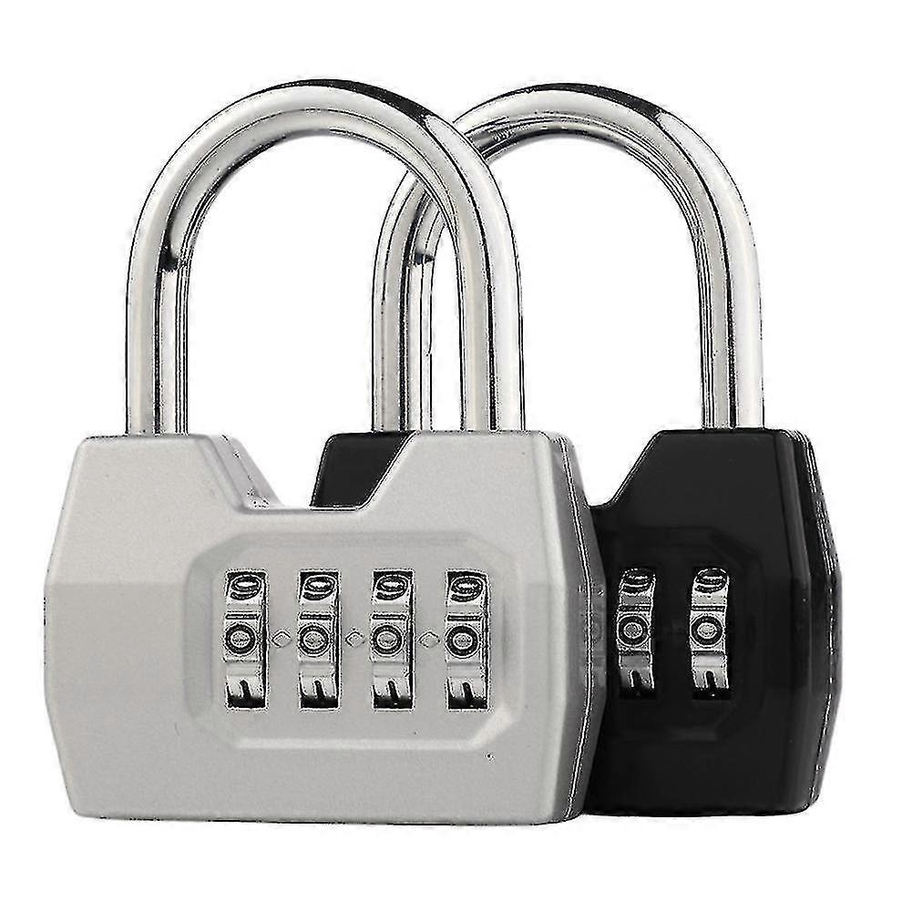 2 Pcs Combination Padlock 4 Digit Password Lock Heavy Lock Compatible With Outdoor Door Gym Locker Toolbox Hasp PXCL