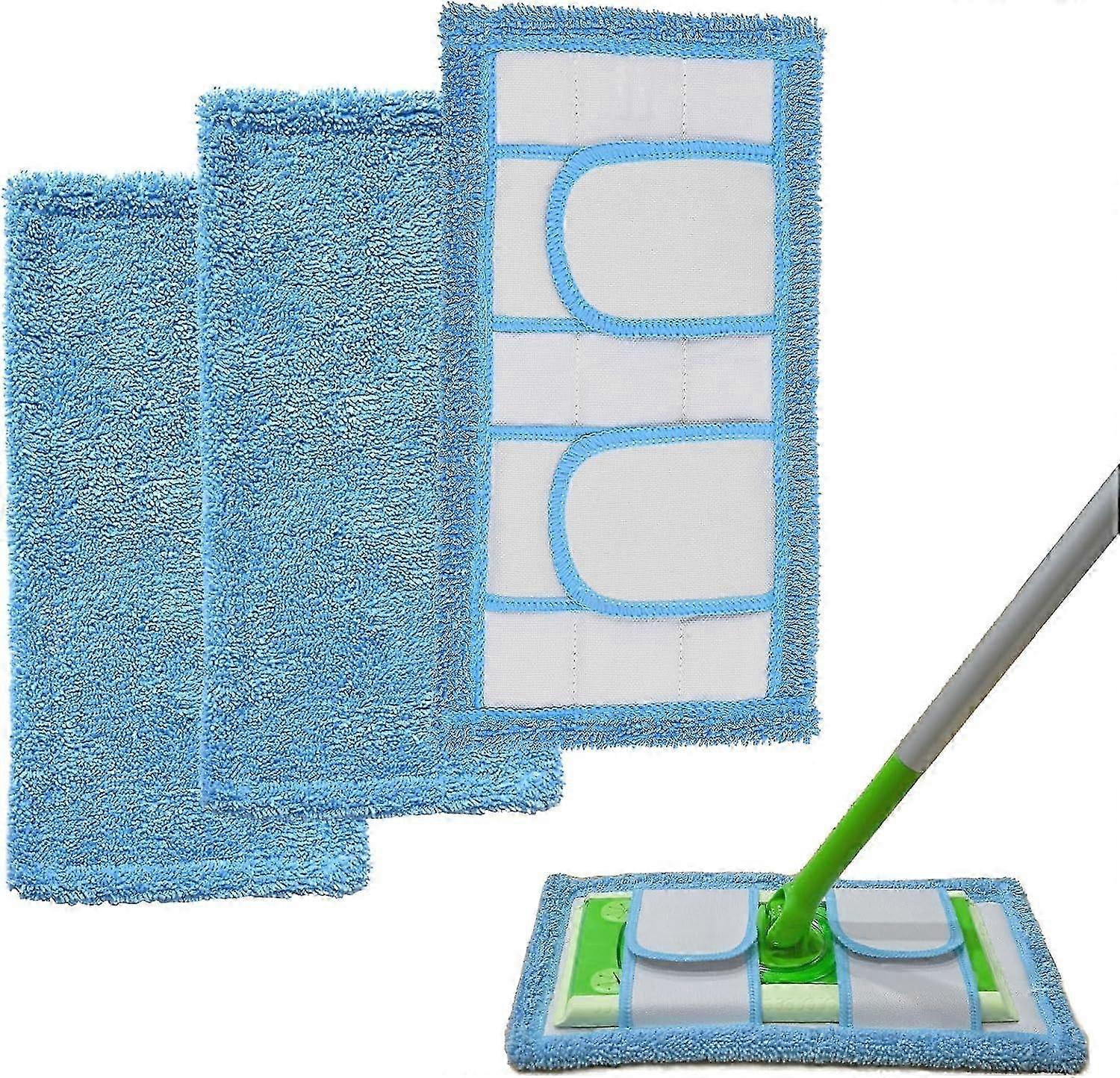 3-Pack, Blue Swiffer Sweeper-Compatible, Reusable replacement vein