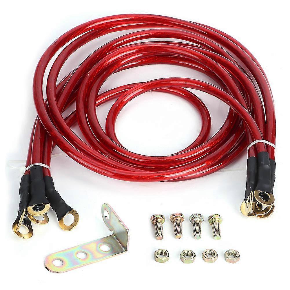 Universal 5-Point Car Grounding Wire Kit - Strengthened Ground Cable System compatible with Car Modification