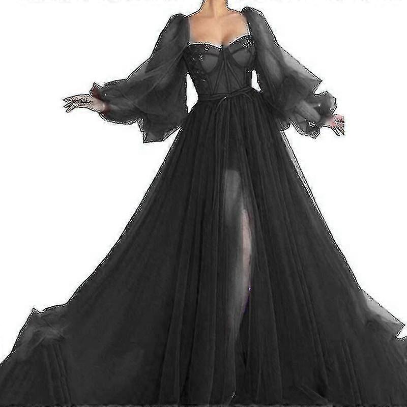 Femei Bal de seara One Word rochie de umar slit maneca lunga Maxi rochie-yvan