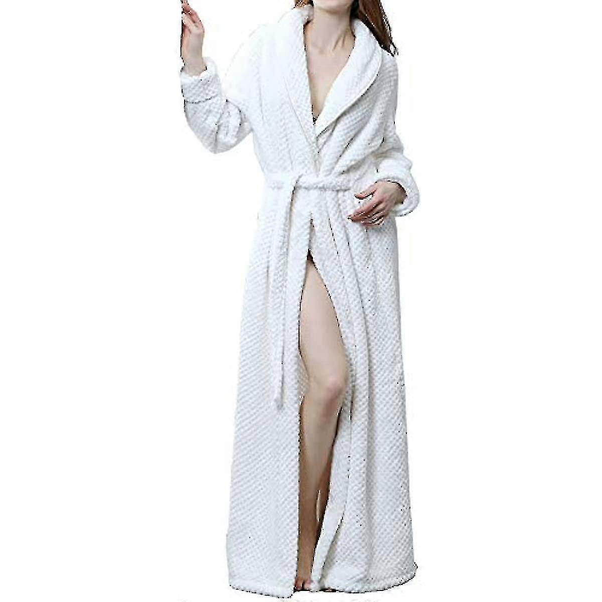 Ladies Fluffy Dressing Gown Cosy Lightweight Posh Full Length