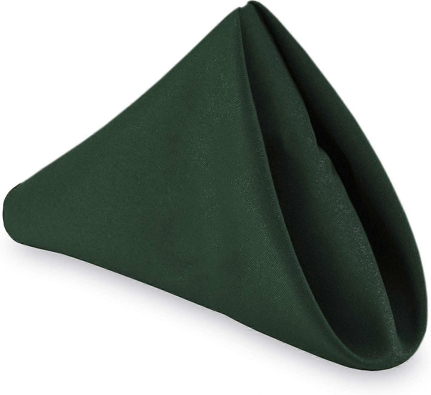 1 Dozen 17" Cloth Dinner Table Napkins - Machine Washable Quality Polyester Fabric - Green