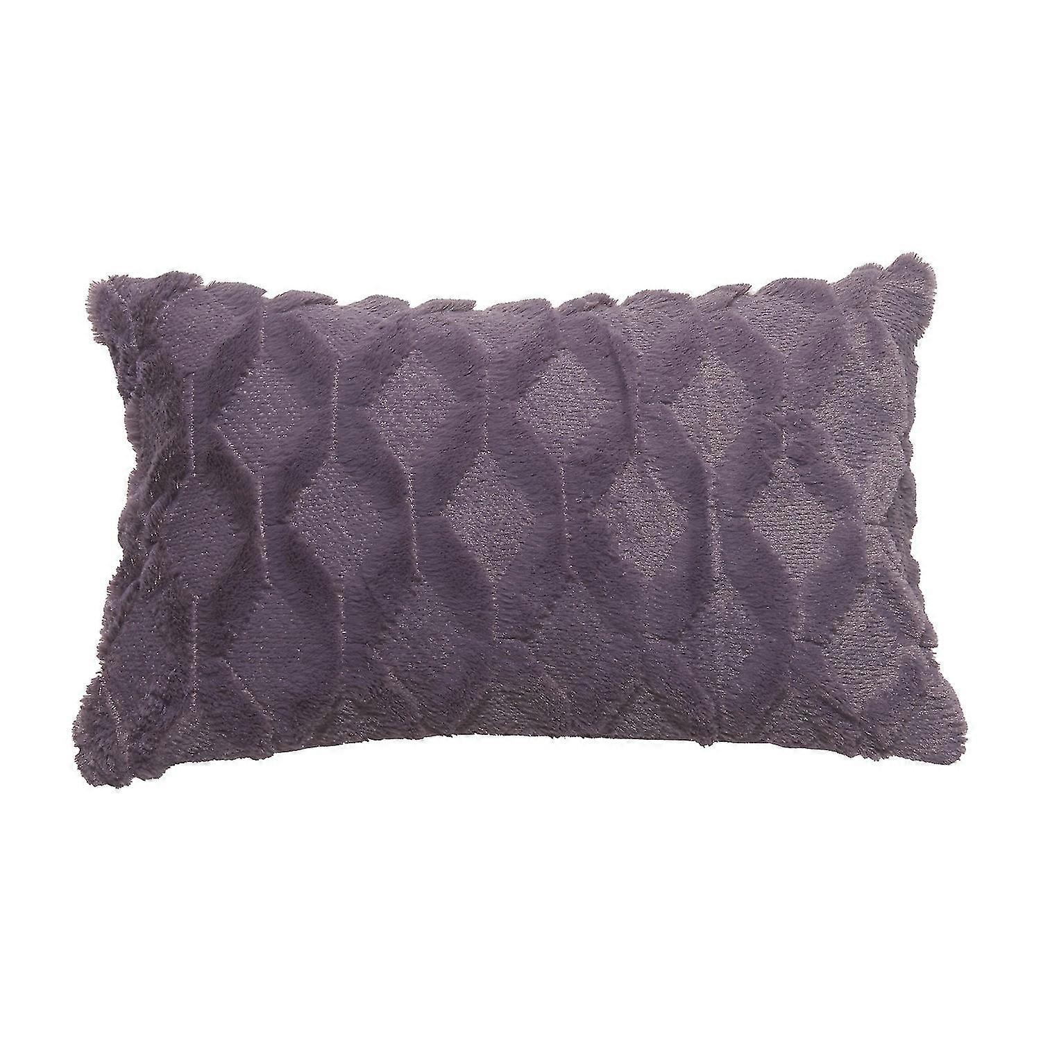 Throw Pillow Cover Geometric Tear Resistant Plush Solid Color Simple Style Cushion Case for Bedroom-ZZY