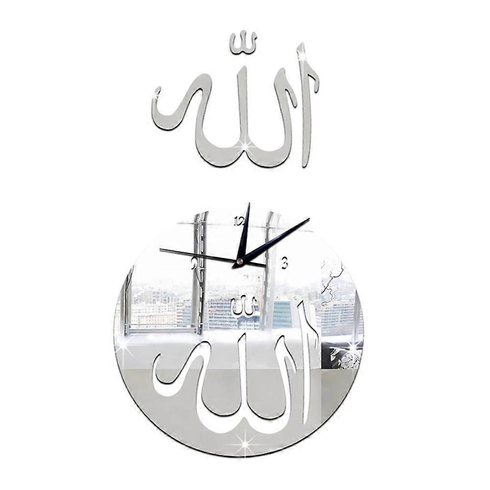Mirror Wall Clock 3D Decoration Sticking
