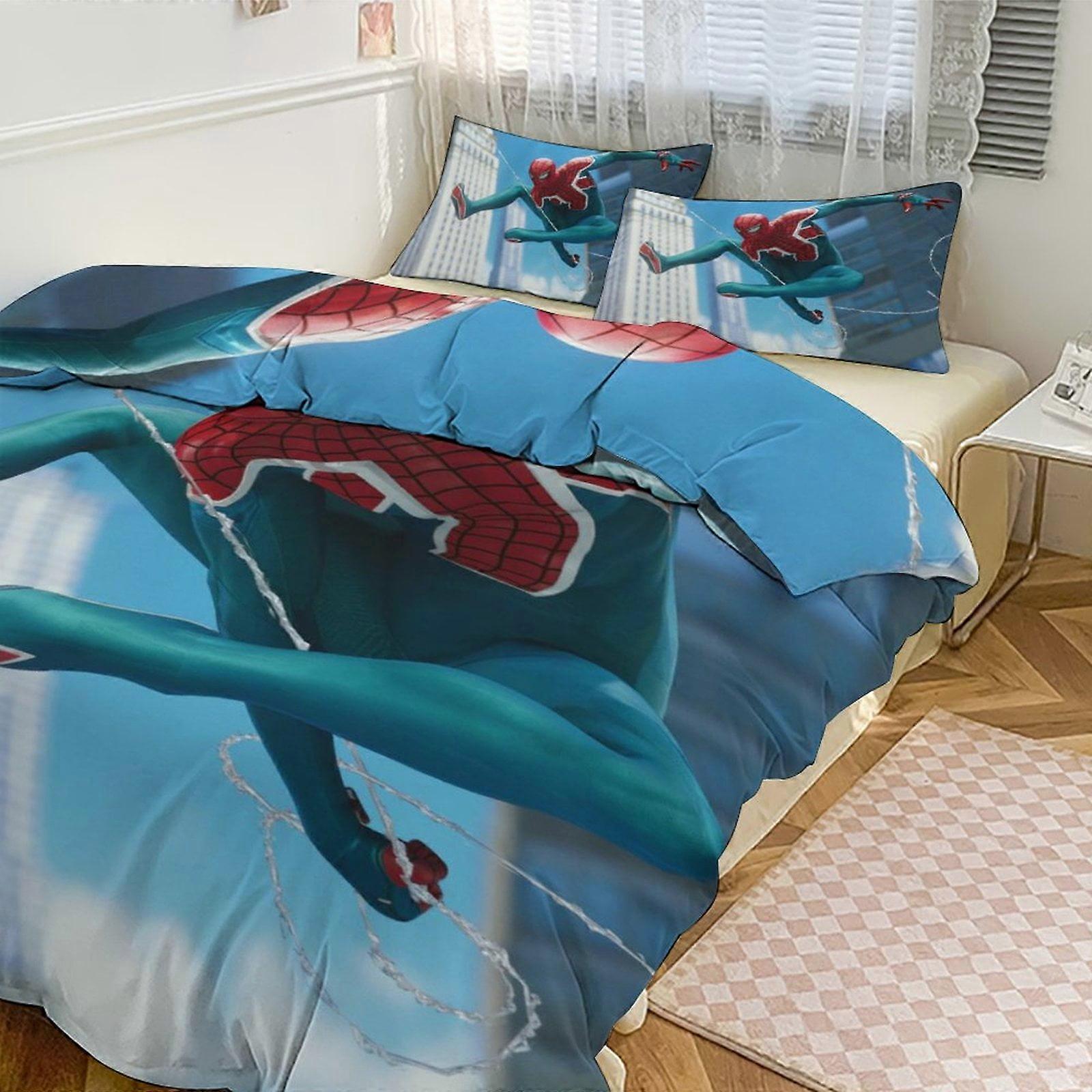 Bedding set JP514 Spiderman Crawl 3 Piece Bed Set - Includes Reversible Comforter & Sheet Set Bedding - Fade Resistant Microfiber TH514