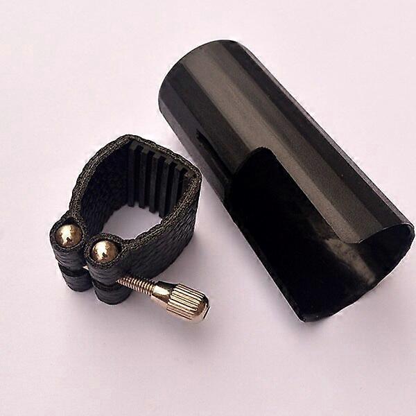 Leather Alto Saxophone Clarinet Mouthpiece Clip Instrument Accessories With Cap