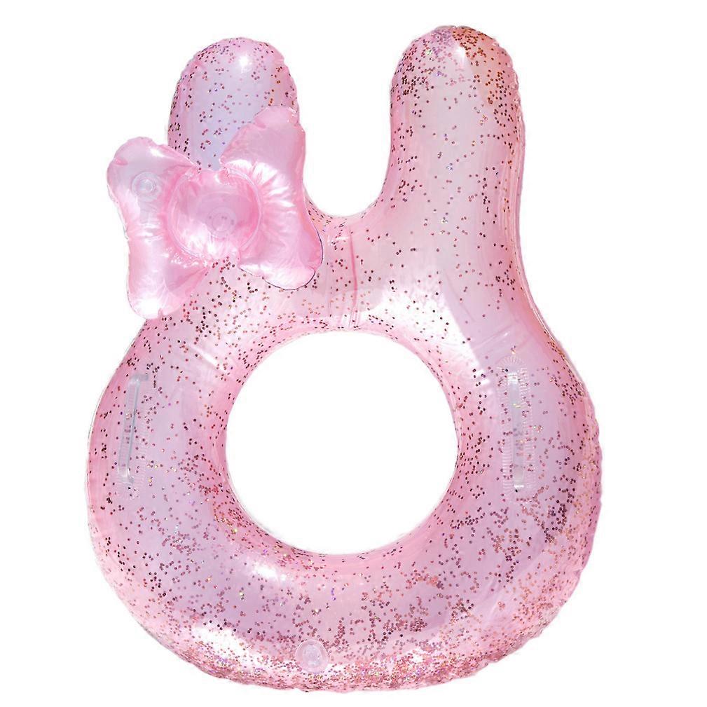 Ins Pink Rabbit Sequin Pool Float Inflatable Swimming Ring for Kids