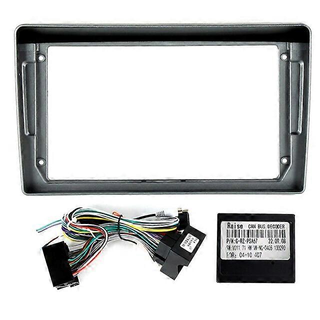 9' ' Fascia מתאים פיג'ו 407 1 2004-2011 ABS לוח סטריאו מקף הרכבה התקנה מסגרת ערכת חיתוך כבל חשמל 16Pin Canbus