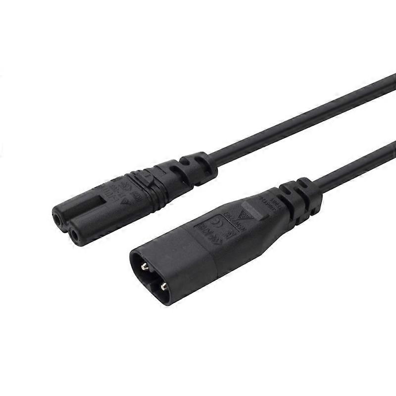 5.9ft mann til kvinne C7 til C8 strømadapterledning IEC320 C7 2Pin til IEC320 C8