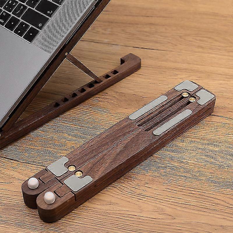 Wood Laptop Stand Foldable 8 Levels Height Adjustable Portable Notebook Holder Computer Support For Macbook Air Pro 11-17''