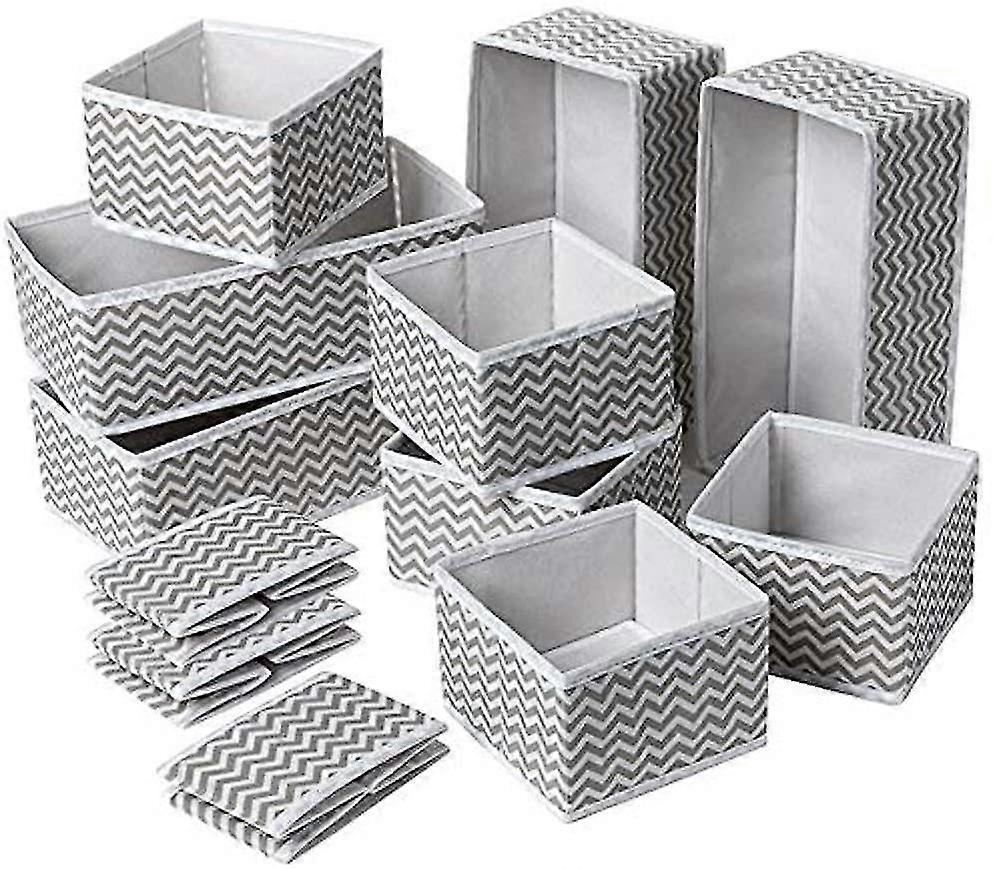 12 Pack Storage Box Non Woven Folding Drawer Organizer