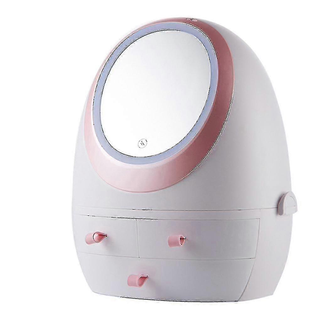 Usb Rechargeable Makeup Organizer With Mirror Led Light
