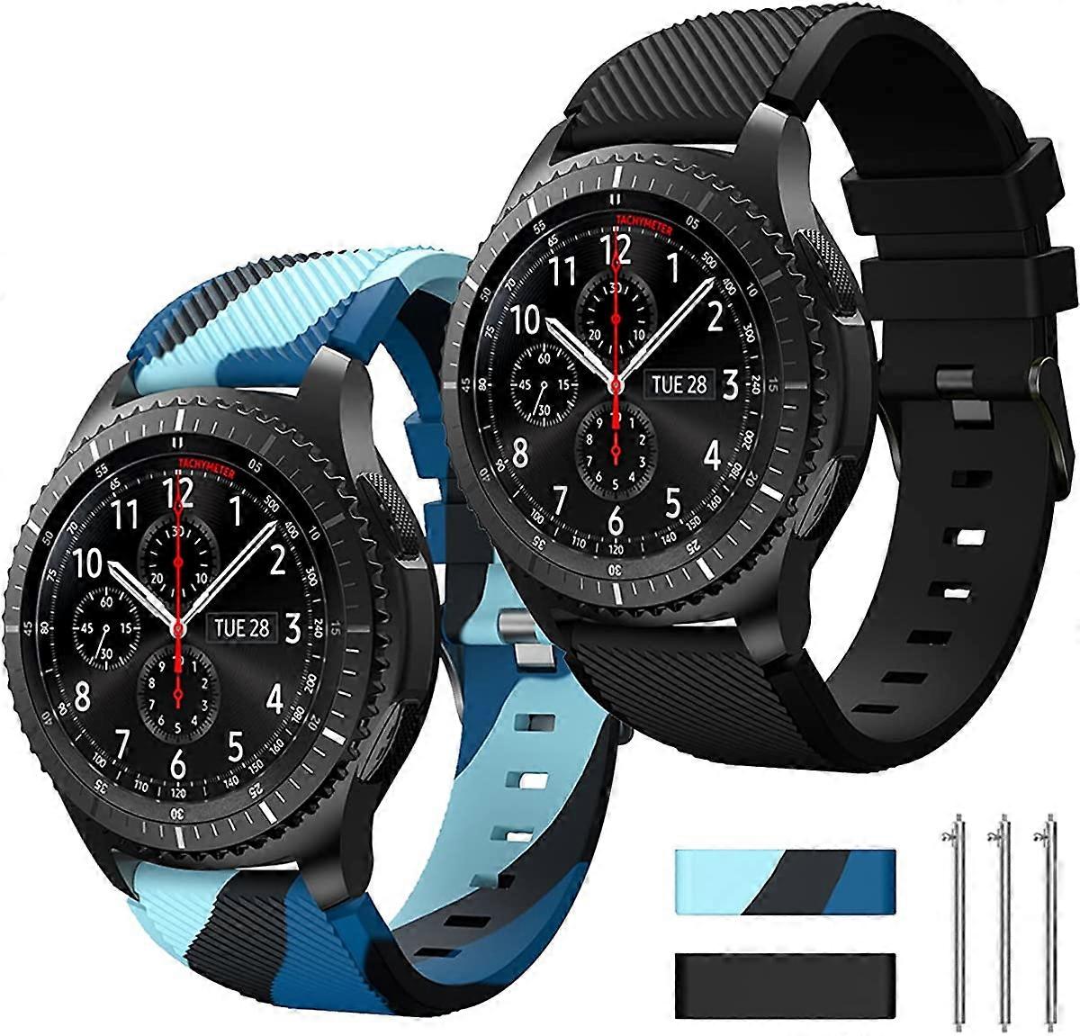 Samsung Galaxy Watch 3 45mm / Galaxy Watch 46mmバンド/ギアS3フロンティア/クラシック、22mmソフトシリコンスマートウォッチバンドCasuaと互換性のある22mm時計バンド