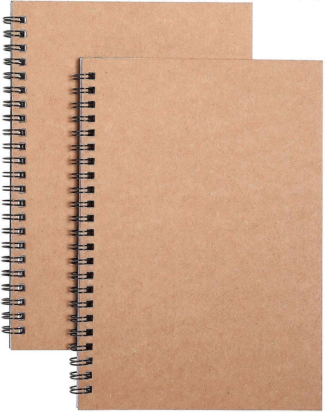 Spiral Notebooks College Ruled, Lined For Memo Diary Journal, Wirebound Notepads 100 Pages (50 Sheets), 8.4" x 5.7", 2 Pcs