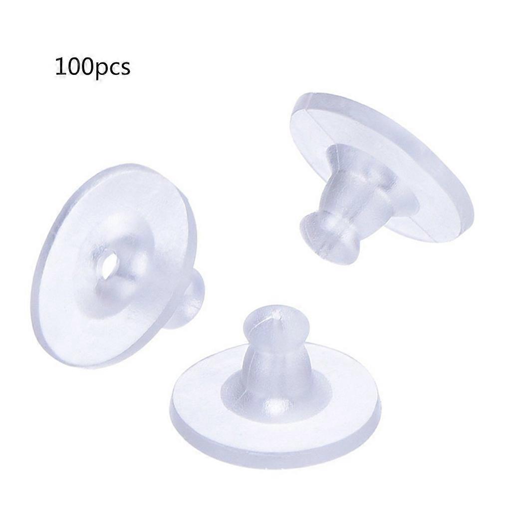 Earring Backings Silicone Rubber 100x Ear Safety Pads Replacement for Fish Hook
