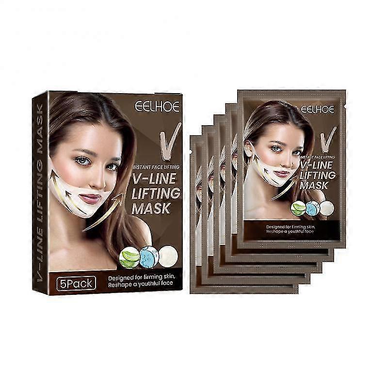 5 Pcs V-line Face Lifting Mask Double Chin Puffiness Instant Firming Bandage Masks Moisturizing TW