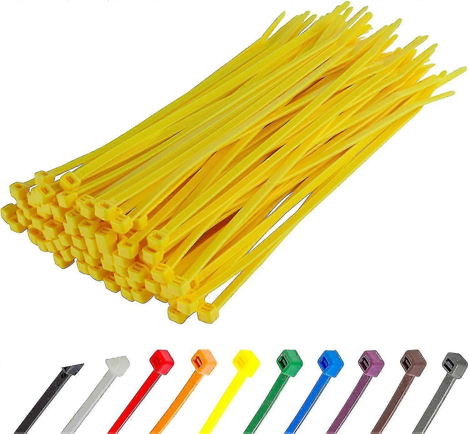 Fascette lunghe in argento resistenti, 370 mm x 4,8 mm, confezione da 100, zip in nylon premium tw