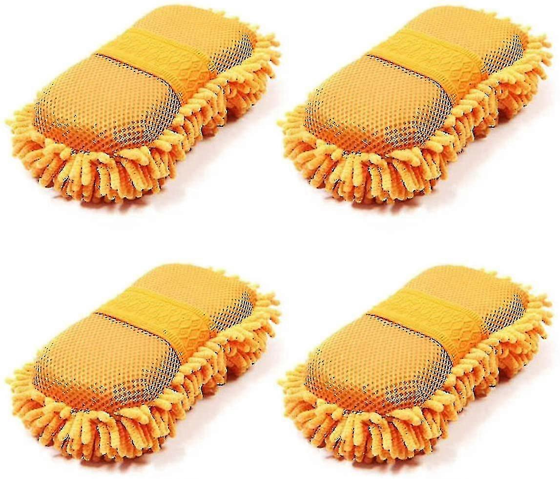 4pcs Car Cleaning Sponge Microfiber Car Wash Sponge