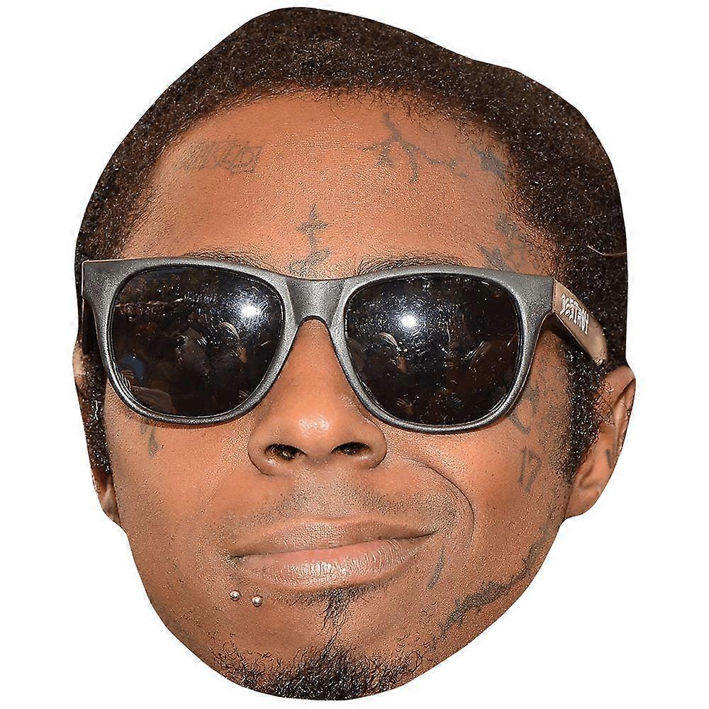 Lil Wayne (Glasses) Celebrity Mask, Flat Card Face