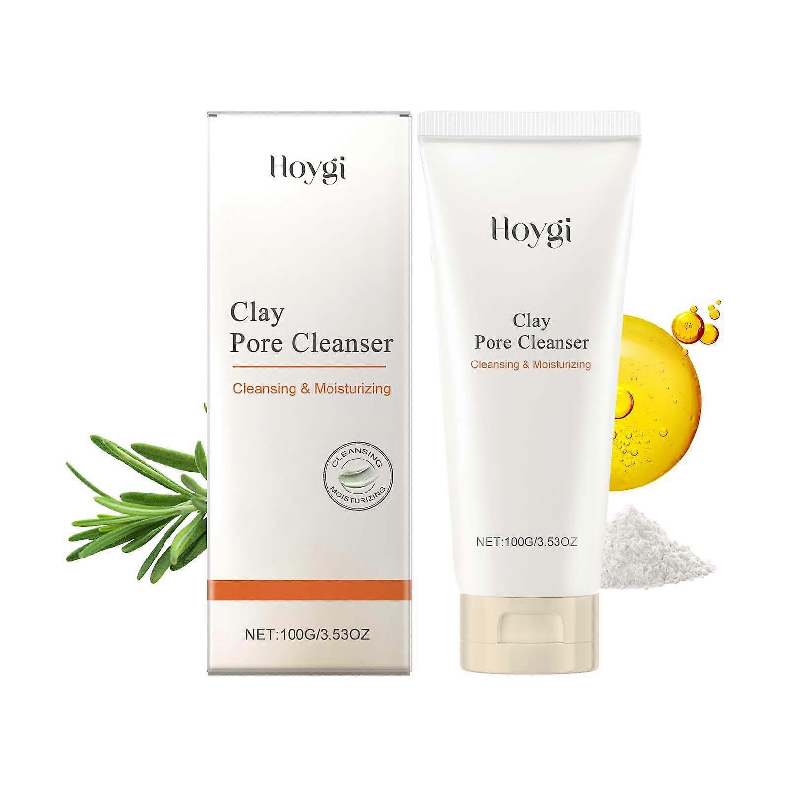 Clay Pore Cleanser, Pore Cleansing Moisturizing Facial Cleanser Face Wash, Refreshing, Moisturizing and Oil-controlling