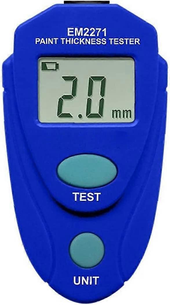 Digital Thickness Gauge Accurate Paint Tester Measuring Device with Blue LCD Display