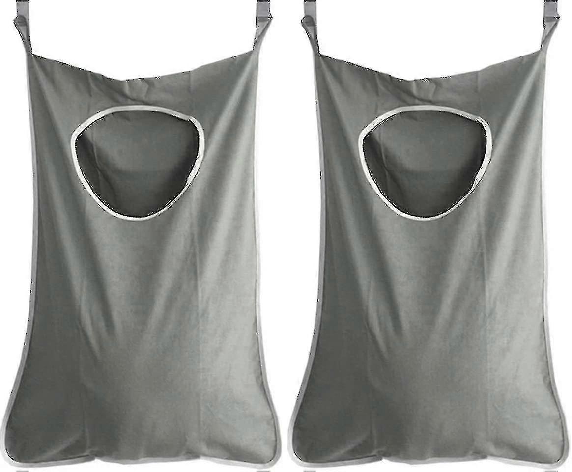 2pc Hanging Laundry Basket Dark Gray