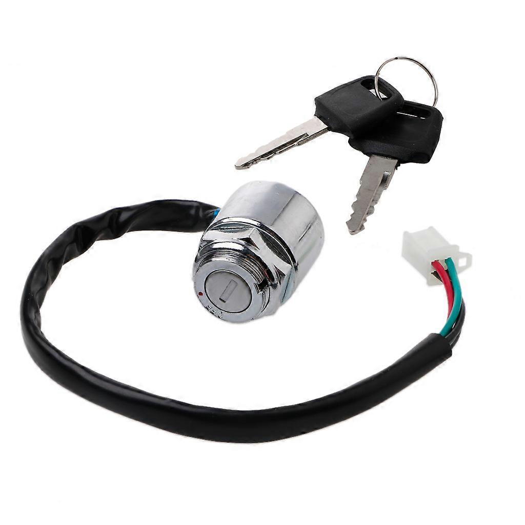 4 Wires ATV Motorcycle Handlebar Ignition for Key Switch Engine Starter Button