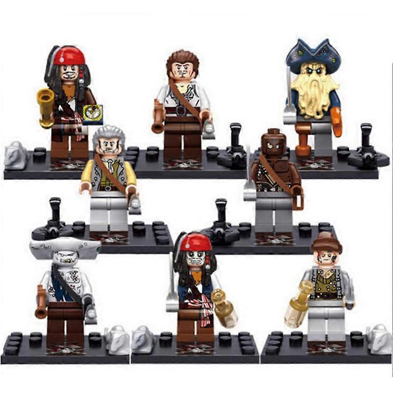 KSZ515 518 Pirates of the Caribbean Captain Jack Mermaid Small Particle Building Block Figures Toys