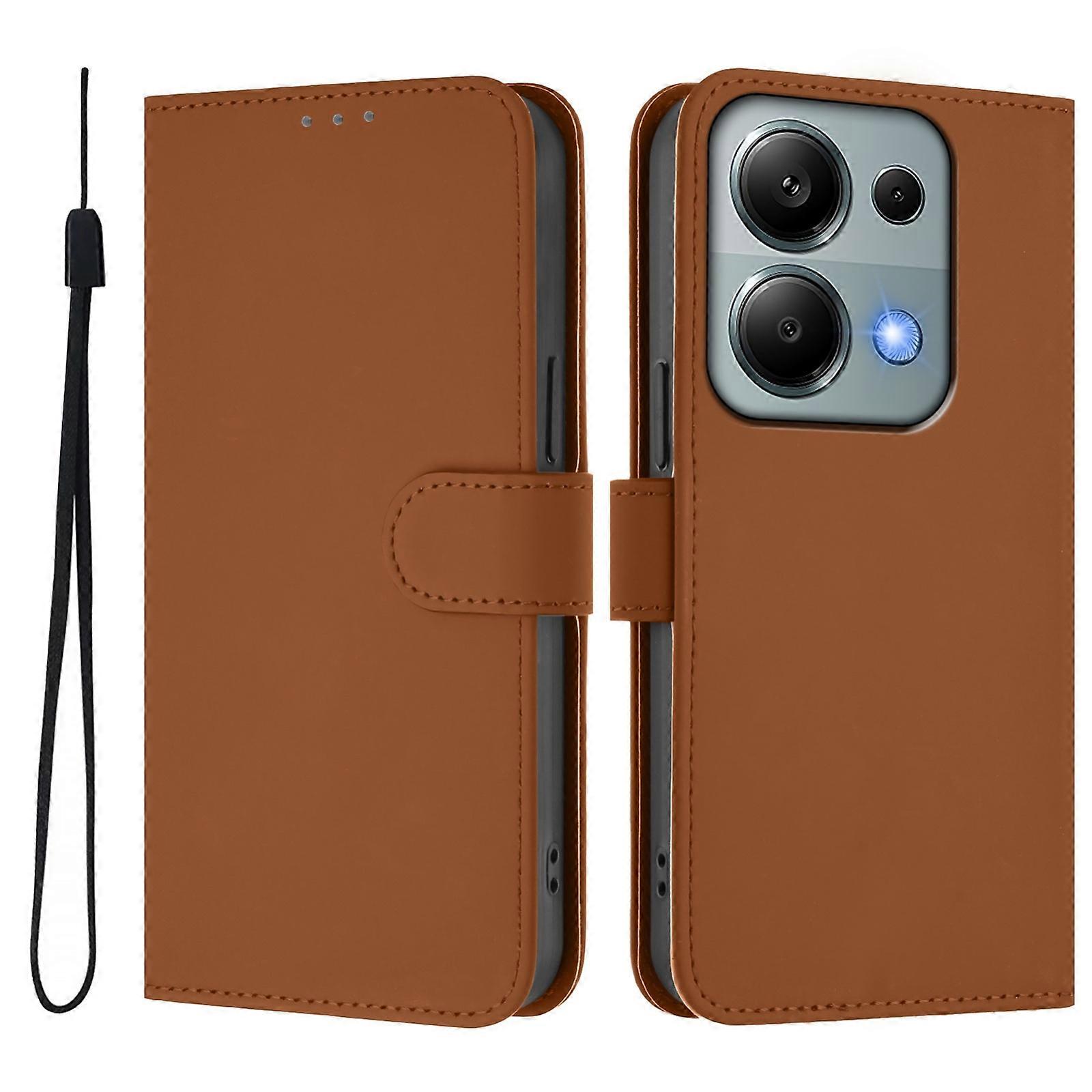 Solid Color PU Case For Xiaomi Poco M6 Pro 4G