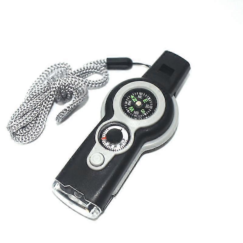 7-in-1 Emergency Survival Function Whistle, Outdoor Multifunctional Tool Safety Whistle With Lanyard Rescue Signaling