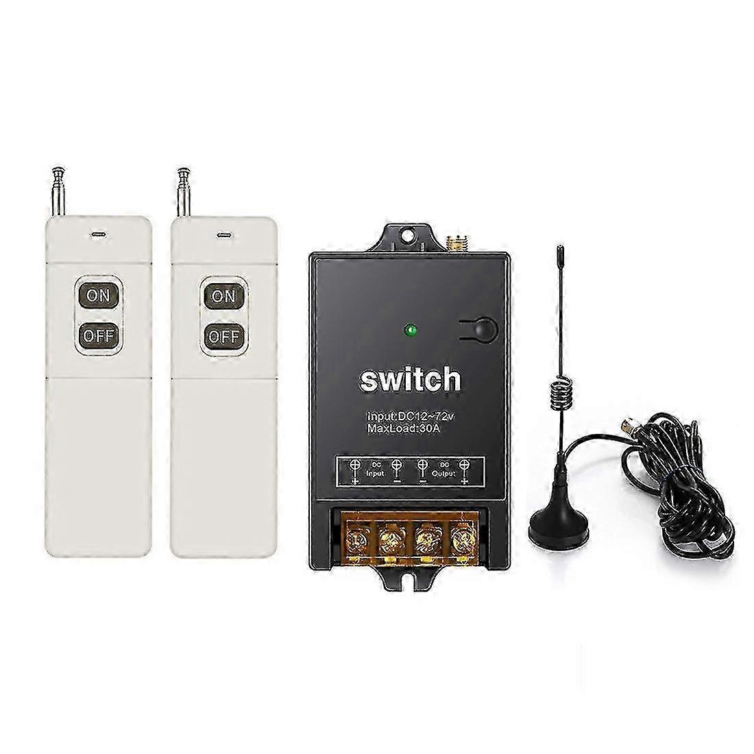 Wireless Remote Control Switch,3000M Long Distance,DC 12-72V /40A Relay Wireless RF Switch for Water Pump Lighting - JA