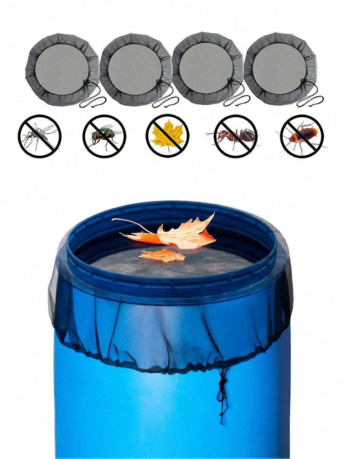 1pc Rain Barrel Mesh Cover, Water Collection Buckets Net, Rain Barrel Netting Cover With Adjustable Drawstring, Filter Screen For Outdoor Garden Rain