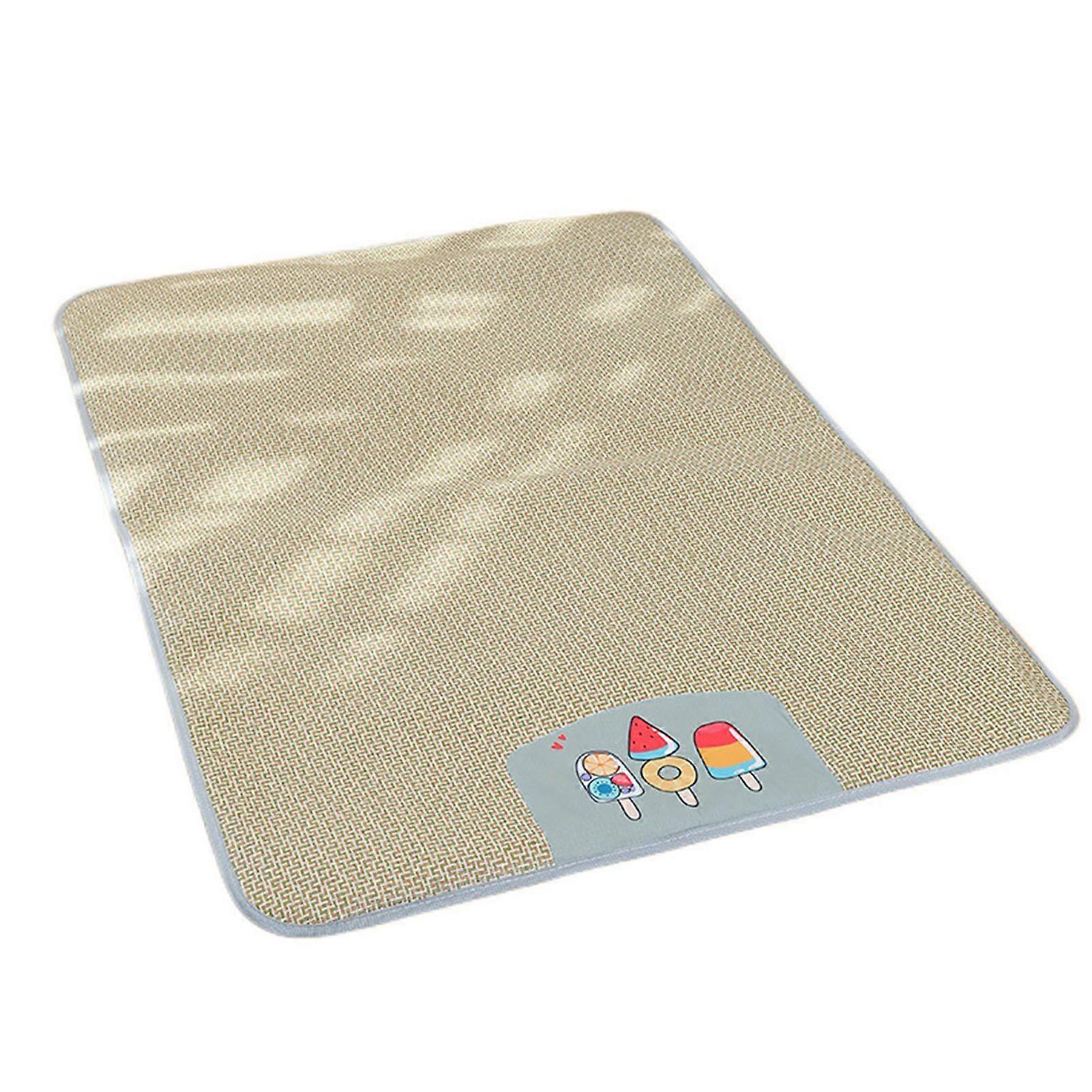 Pet Rattan Mat Breathable Prevent Slip Bite Comfortable Cat Cooling Pad for Summer Dog Kitten S 45x35cm / 17.7x13.8in